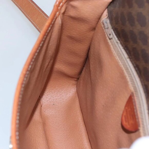 CELINE Macadam Canvas Circle Shoulder Bag PVC Leather Brown Gold Auth EC528 - Picture 13 of 16